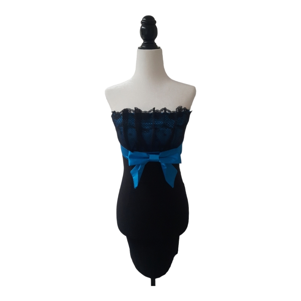 New - Sakura Womens Bodycon Dress Party Black Blue Sweetheart Size Small